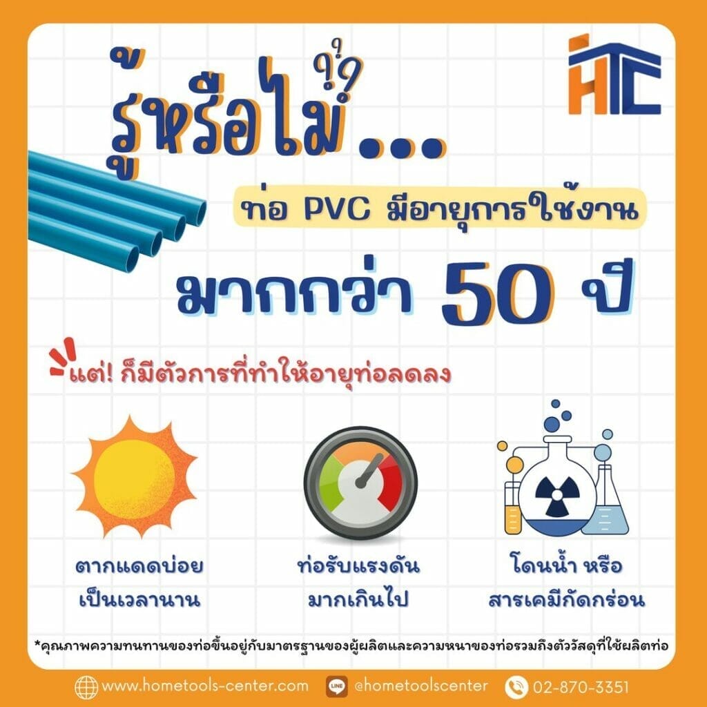 รู้หรือไม่? ท่อPVC มีอายุการใช้งานเท่าไร 121 รู้หรือไม่ ท่อPVC มีอายุการใช้งานเท่าไร