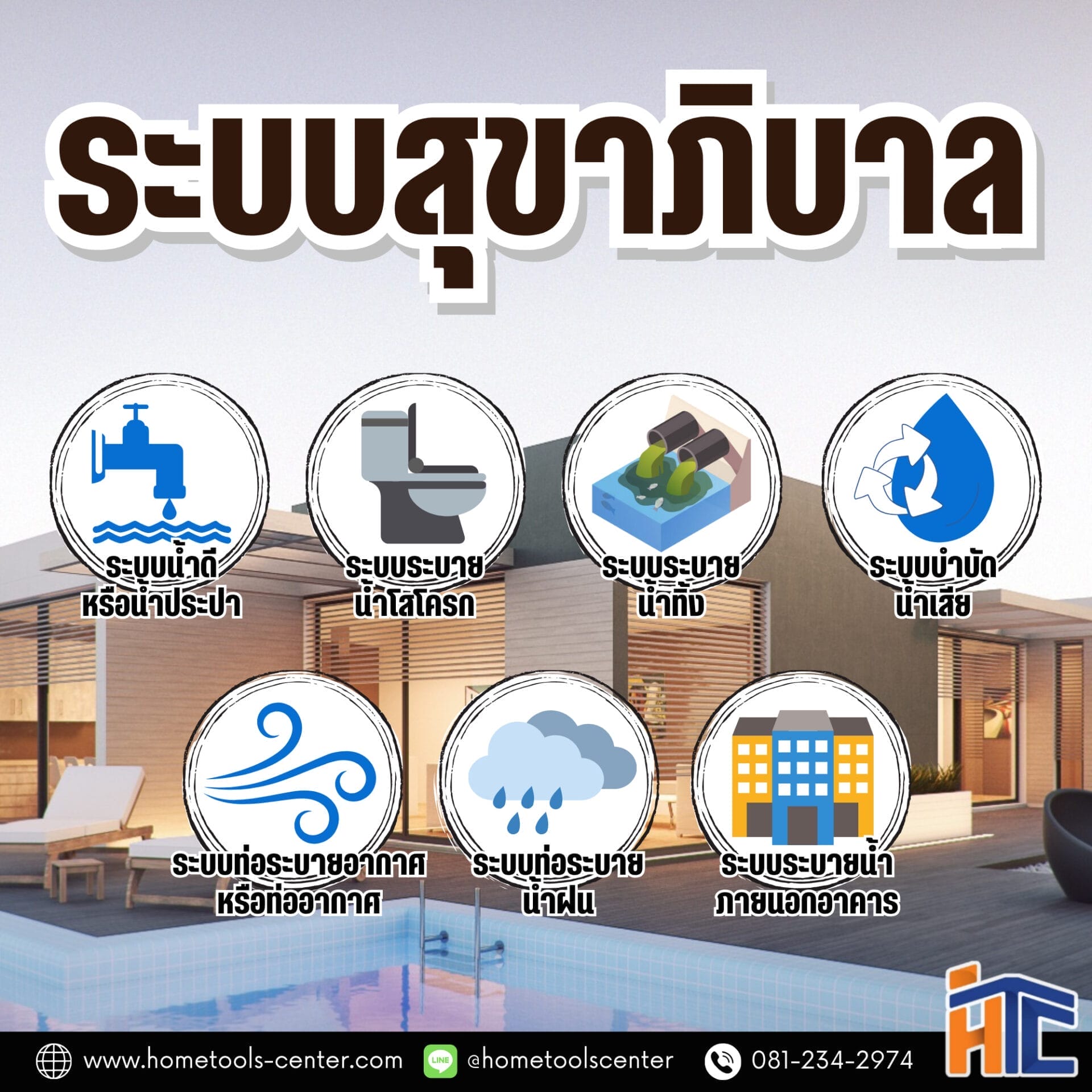 ระบบประปา น้ำอุ่น น้ำร้อน ใช้ท่ออะไรดีนะ ? 7 ระบบสุขาภิบาล มีกี่ประเภท