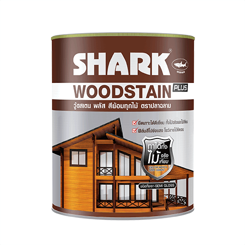 สีย้อมไม้ ปลาฉลาม วู้ดสเตน พลัส ชนิดกึ่งเงา และด้าน 1 shark plus semi gloss 1